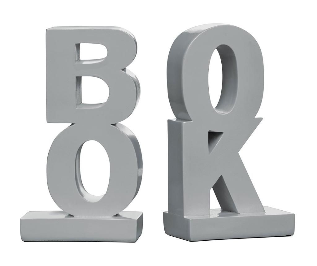 Set 2 suporturi pentru carti Book Grey – Premier, Gri & Argintiu Premier